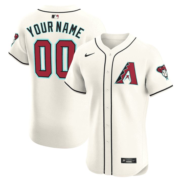 Men Arizona Diamondback Cream Nike 2024 Flex Base Custom MLB Jersey-0